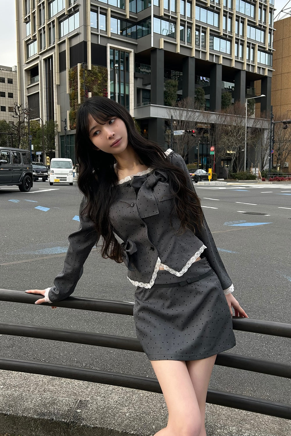 Juliet ribbon dot tops