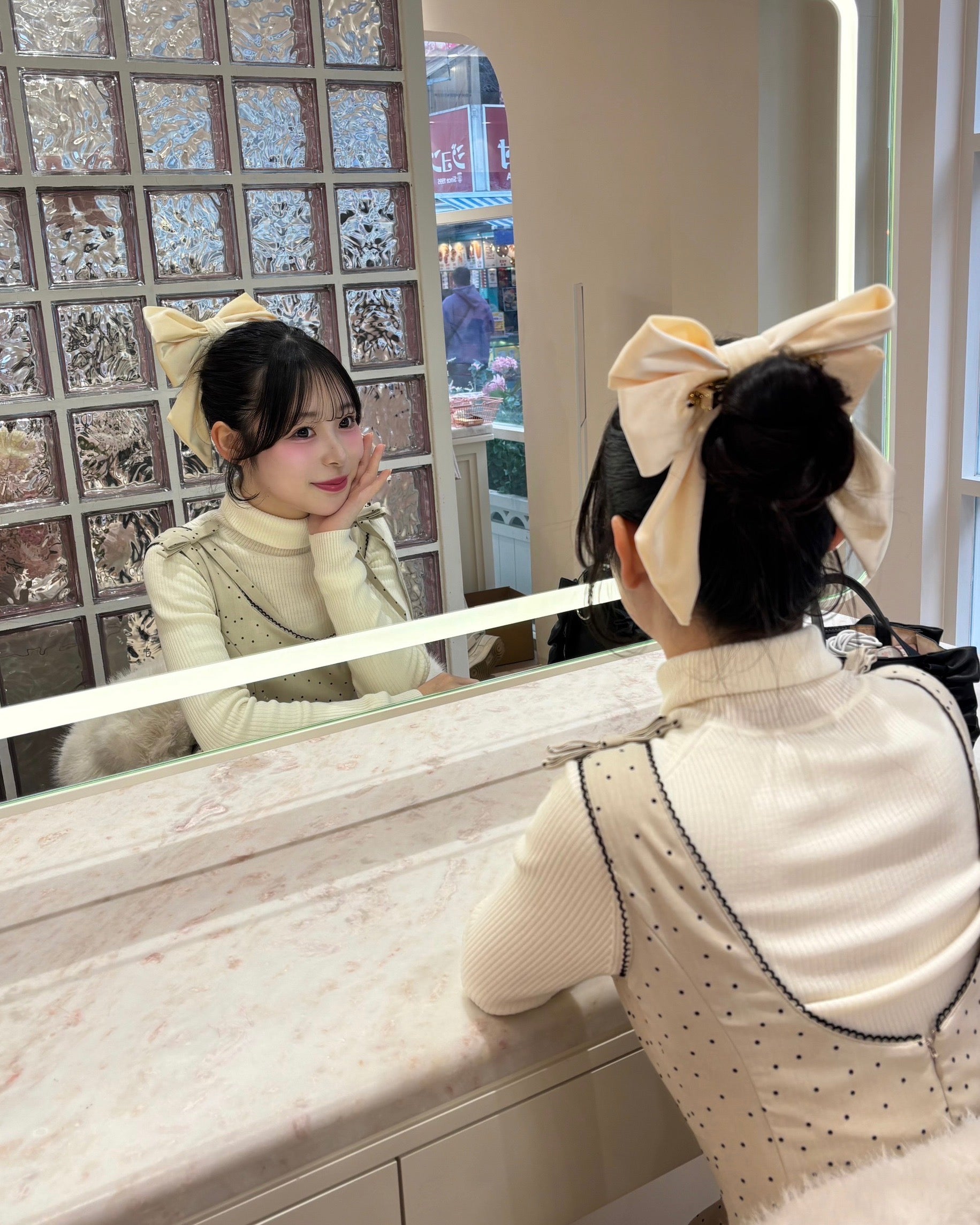 Juliet ribbon dot one-piece