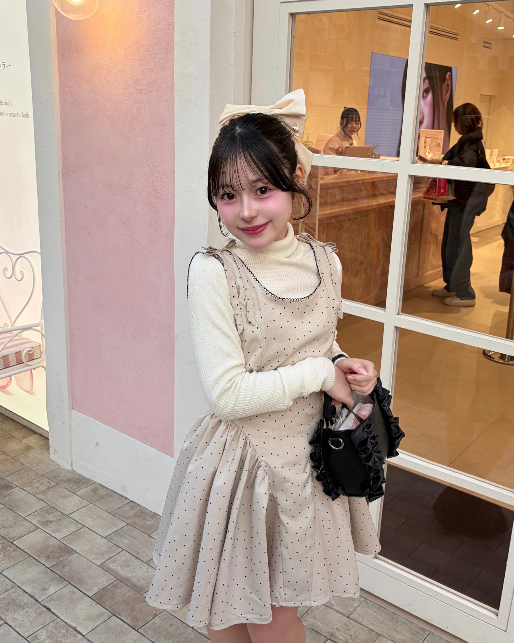 Juliet ribbon dot one-piece