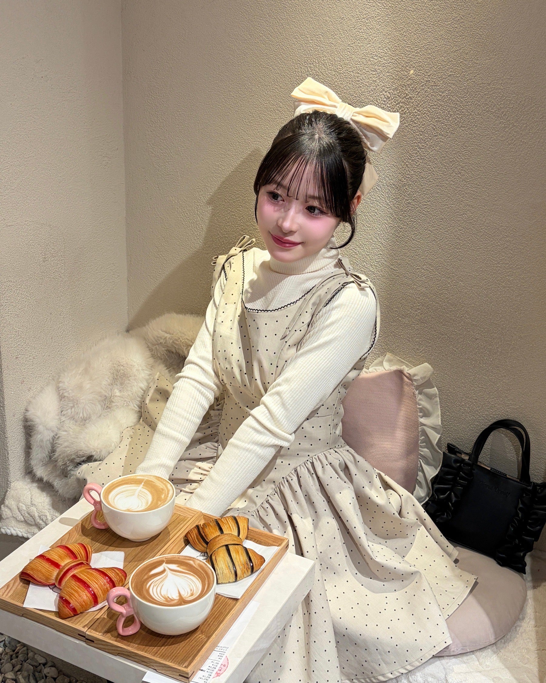 Juliet ribbon dot one-piece