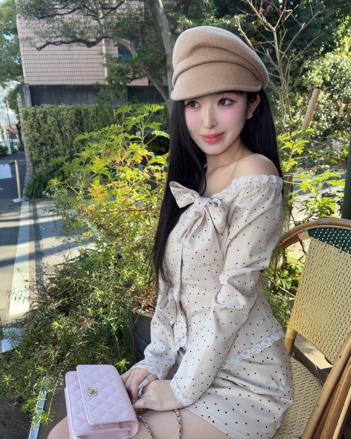 Juliet ribbon dot tops