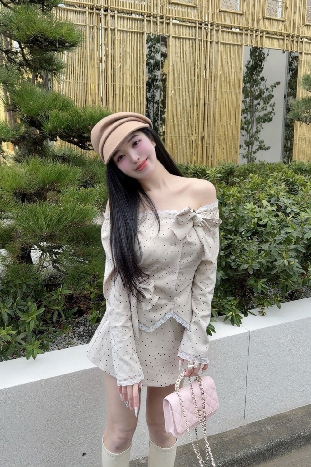 Juliet ribbon dot tops
