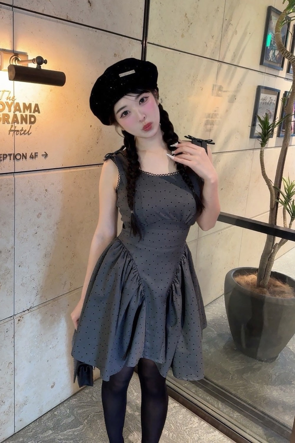 Juliet ribbon dot one-piece