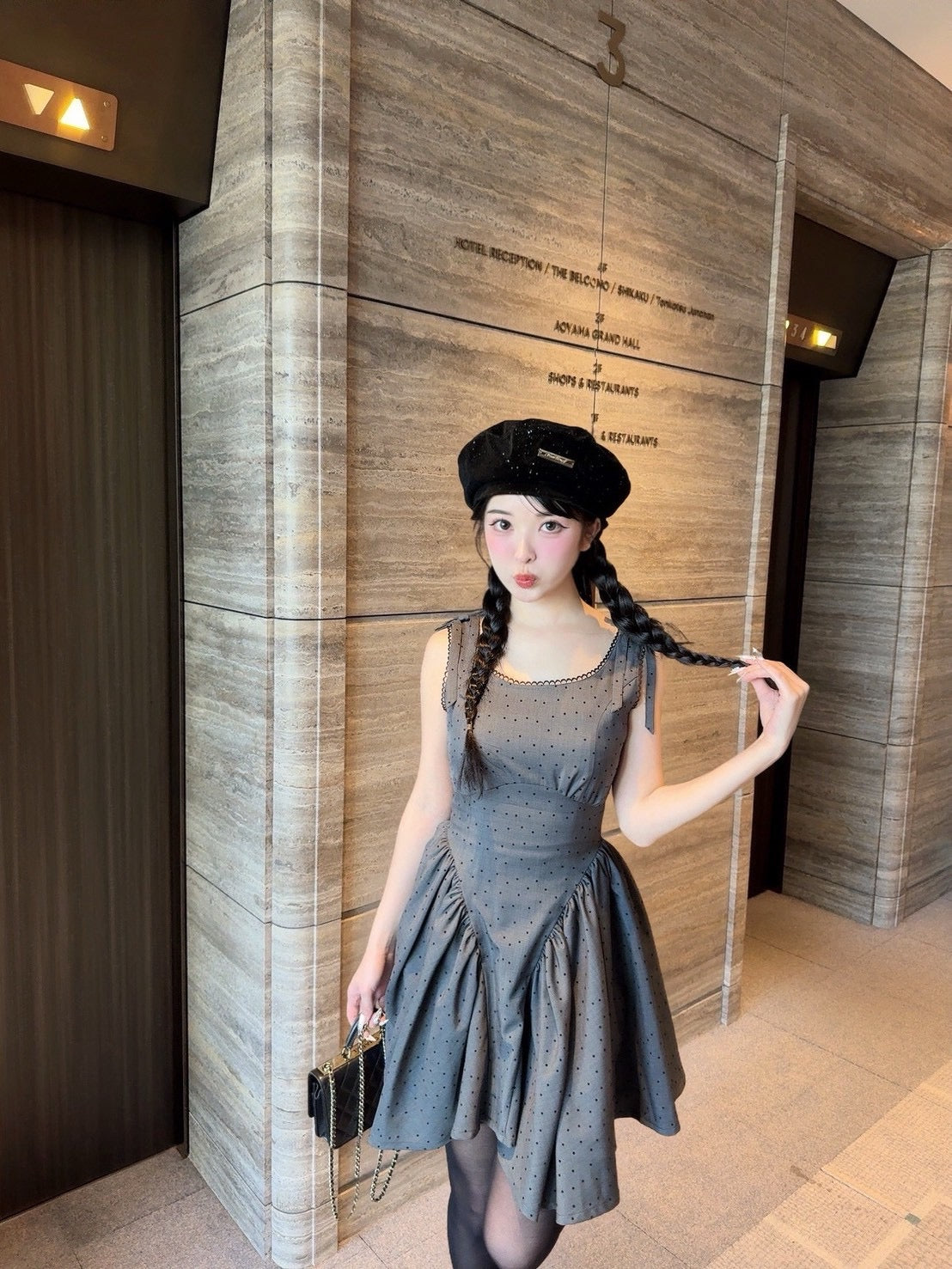 Juliet ribbon dot one-piece