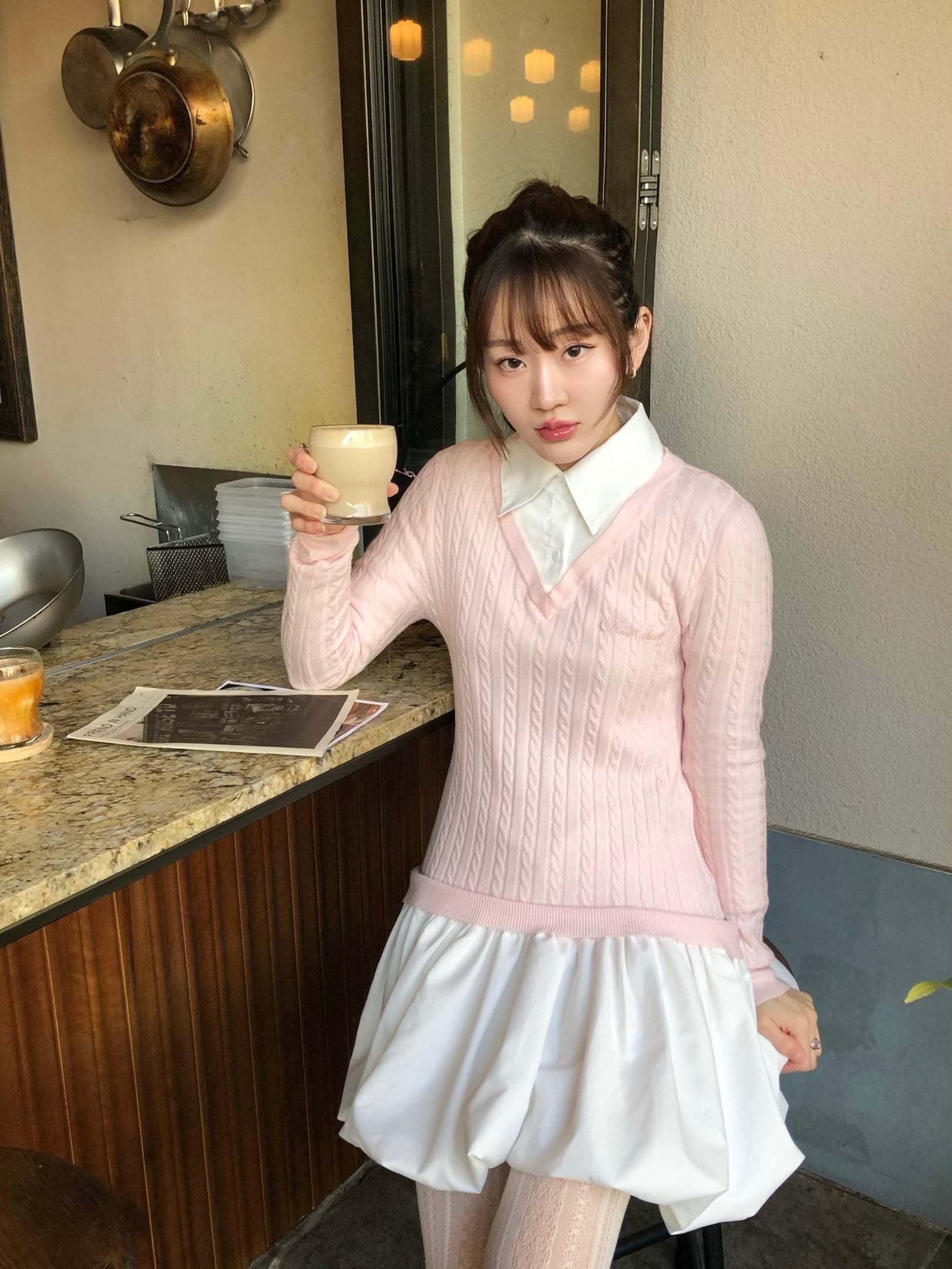 knit shirts docking ballon one-piece