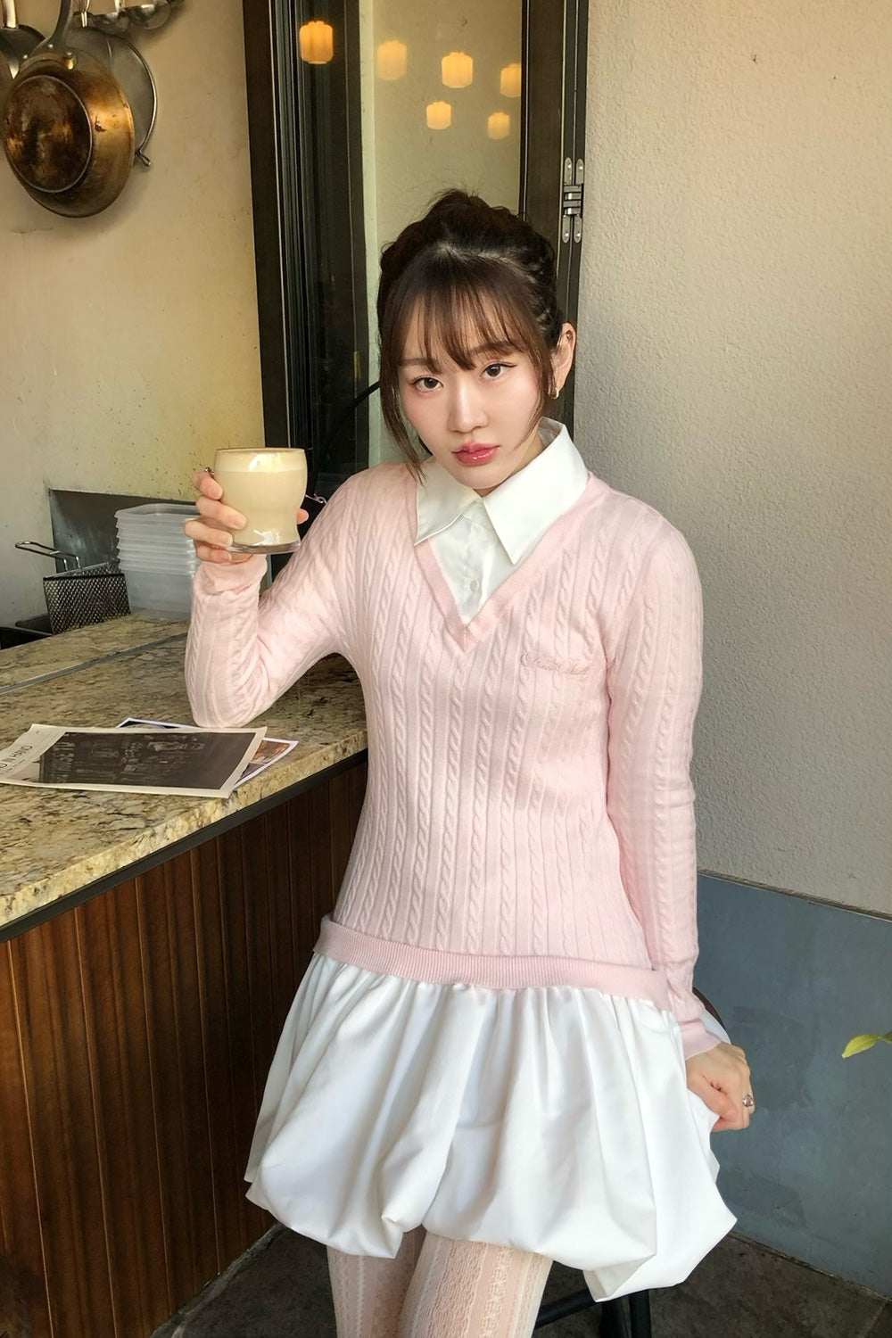 knit shirts docking ballon one-piece