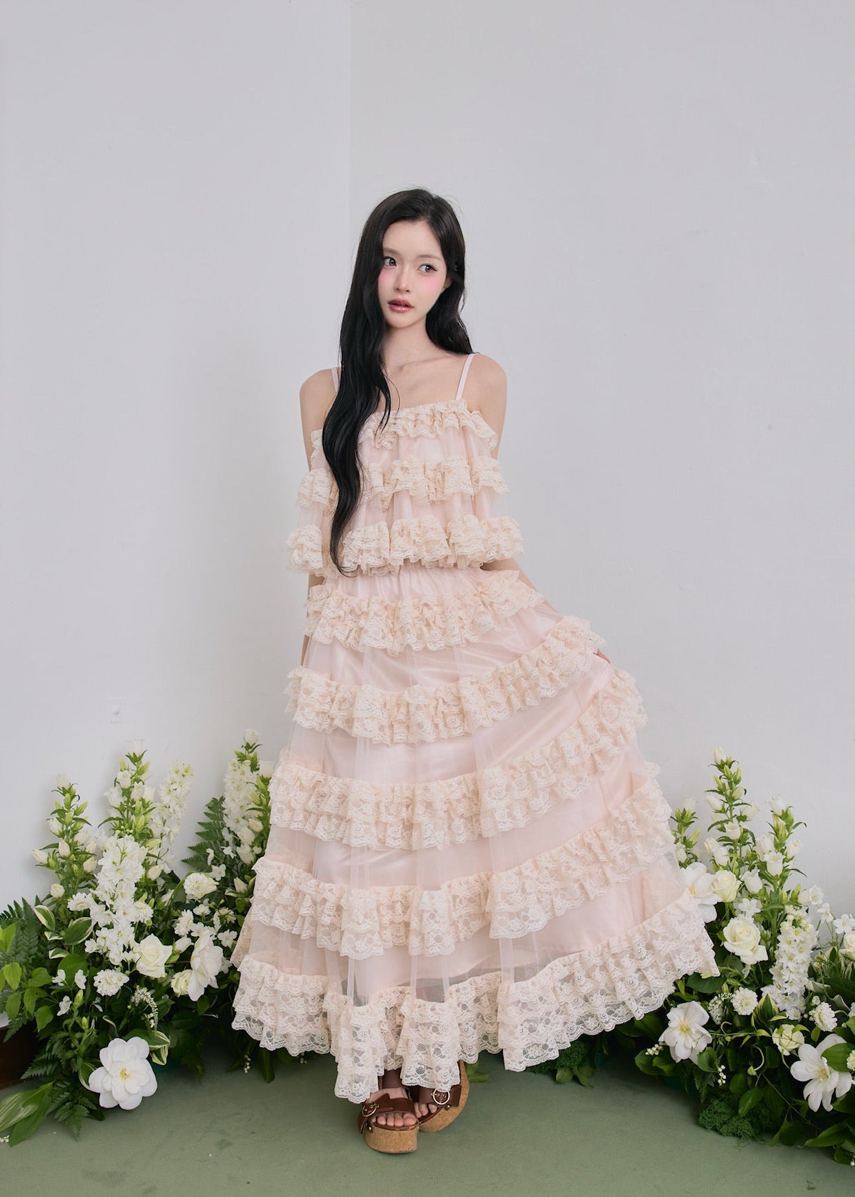 【予約販売】Ballerina lace tulle long skirt