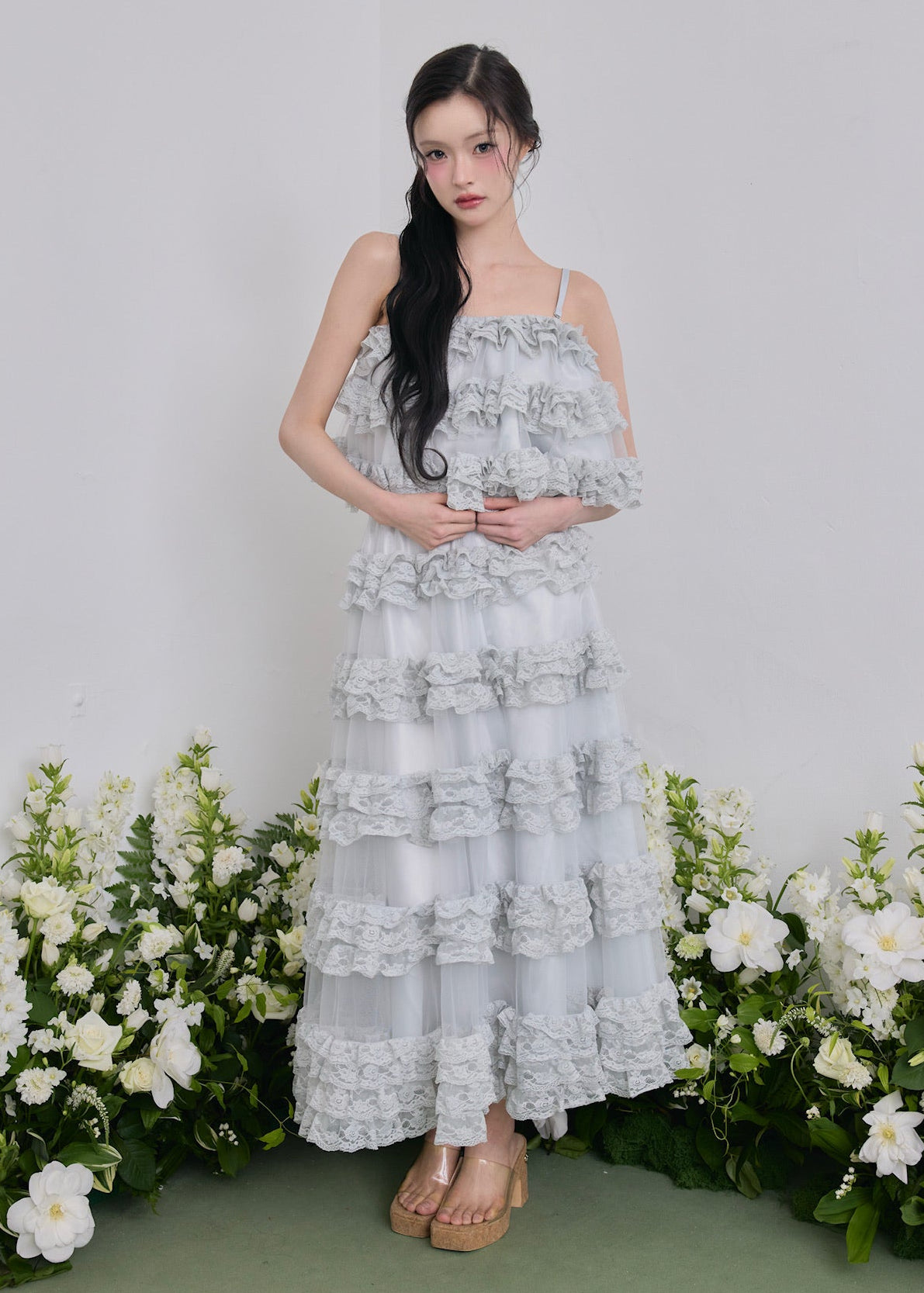 【予約販売】Ballerina lace tulle long skirt