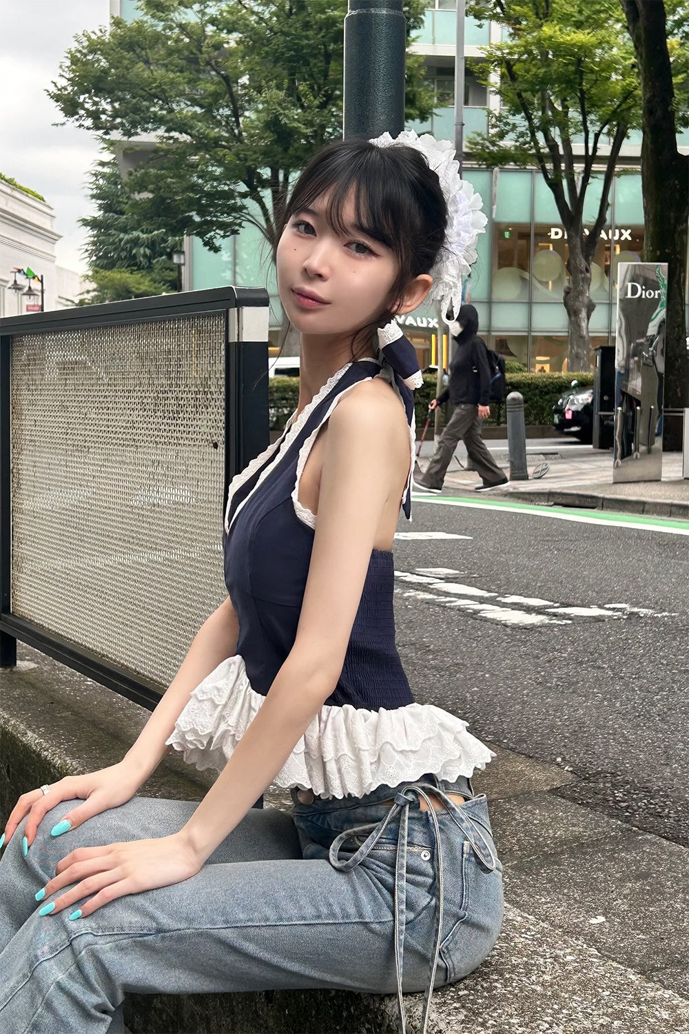 eyelet lace sailor set up