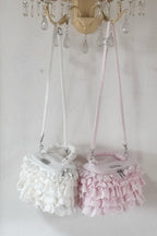 eyelet lace frill vanity bag
