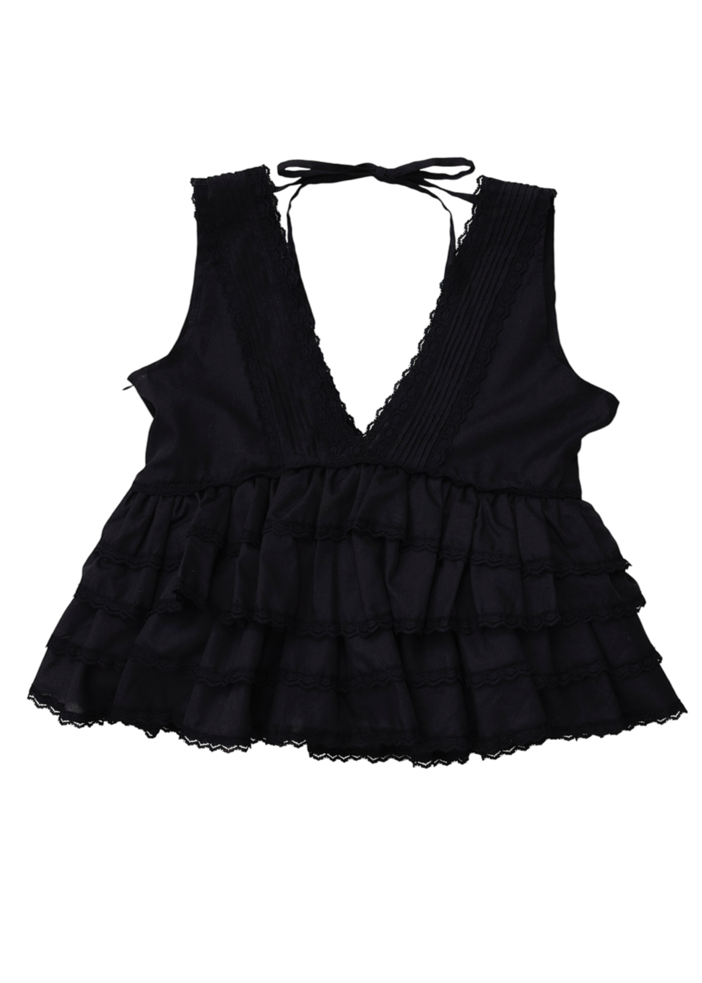 トップス treat urself tulle frill jersey LACE Up OFF-SHOULDER RUFFLE SLEEVELESS TULLE DRESS - Dave