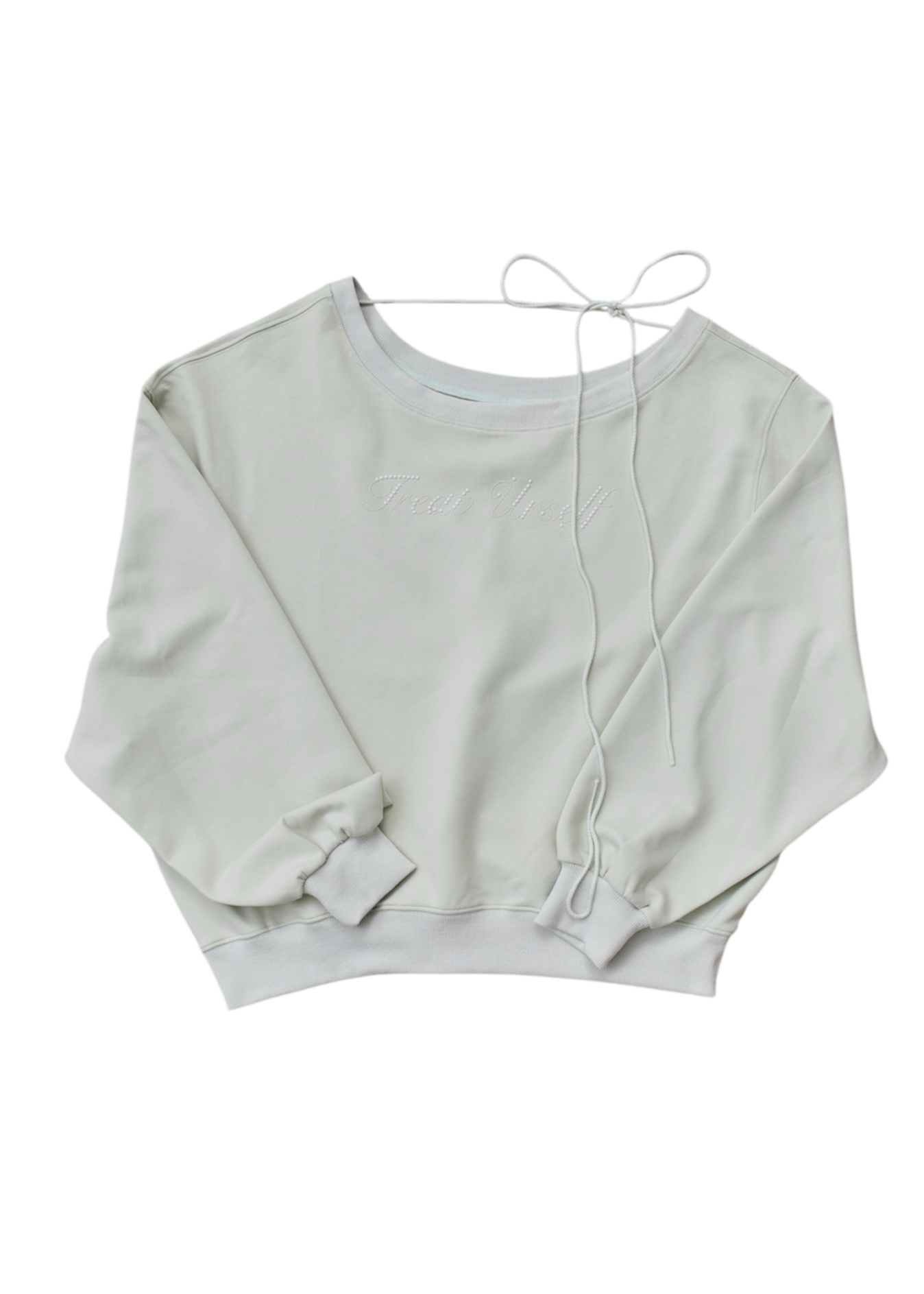 one shoulder pearl logo sweat