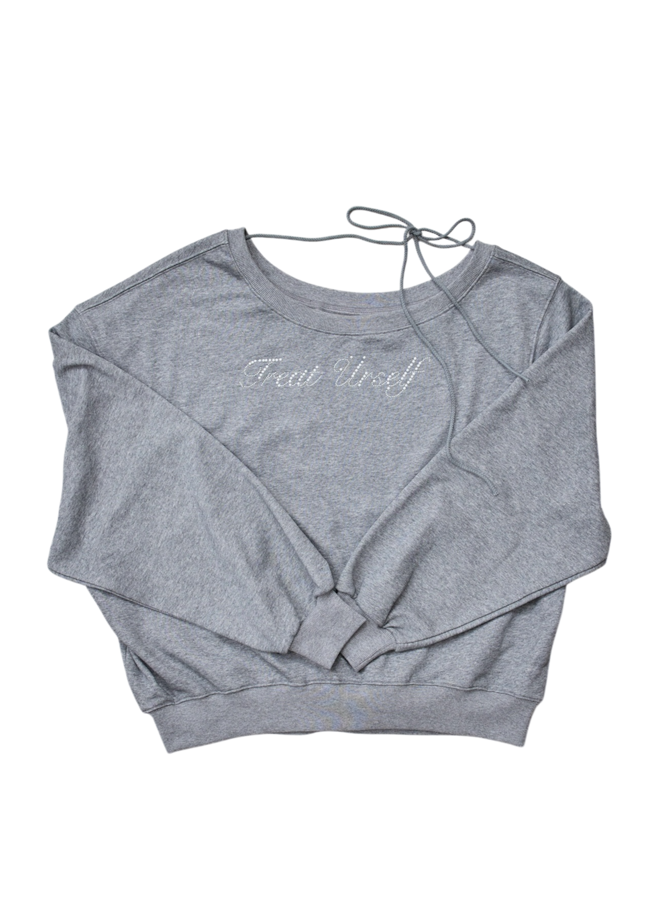 one shoulder pearl logo sweat