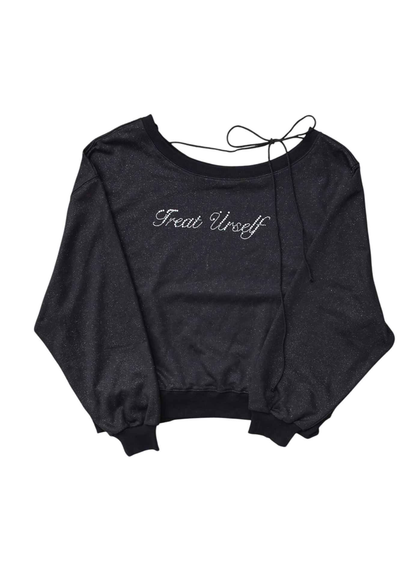 one shoulder pearl logo sweat