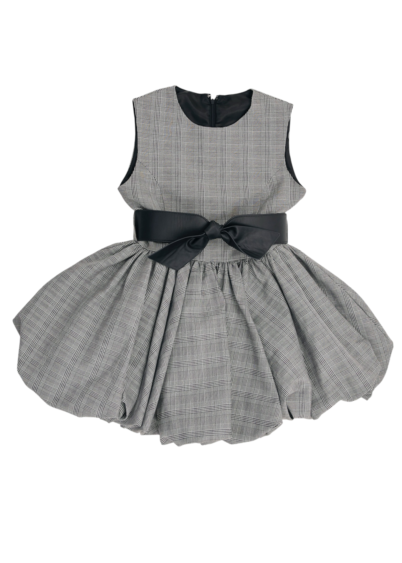 tartan check balloon one-piece