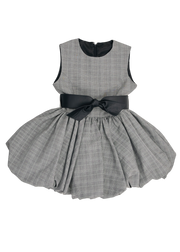 tartan check balloon one-piece