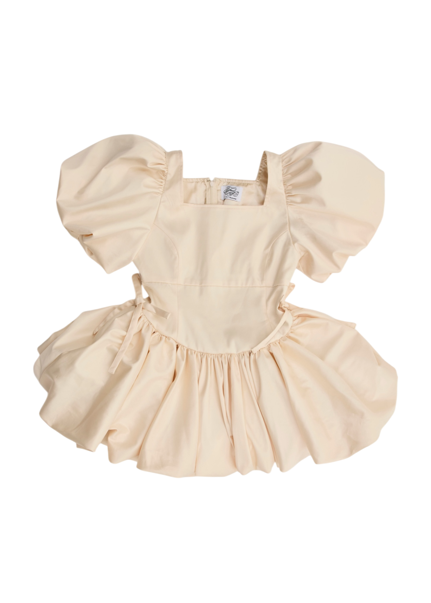puff sleeve balloon mini one-piece(pink beige)
