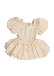 puff sleeve balloon mini one-piece(pink beige)
