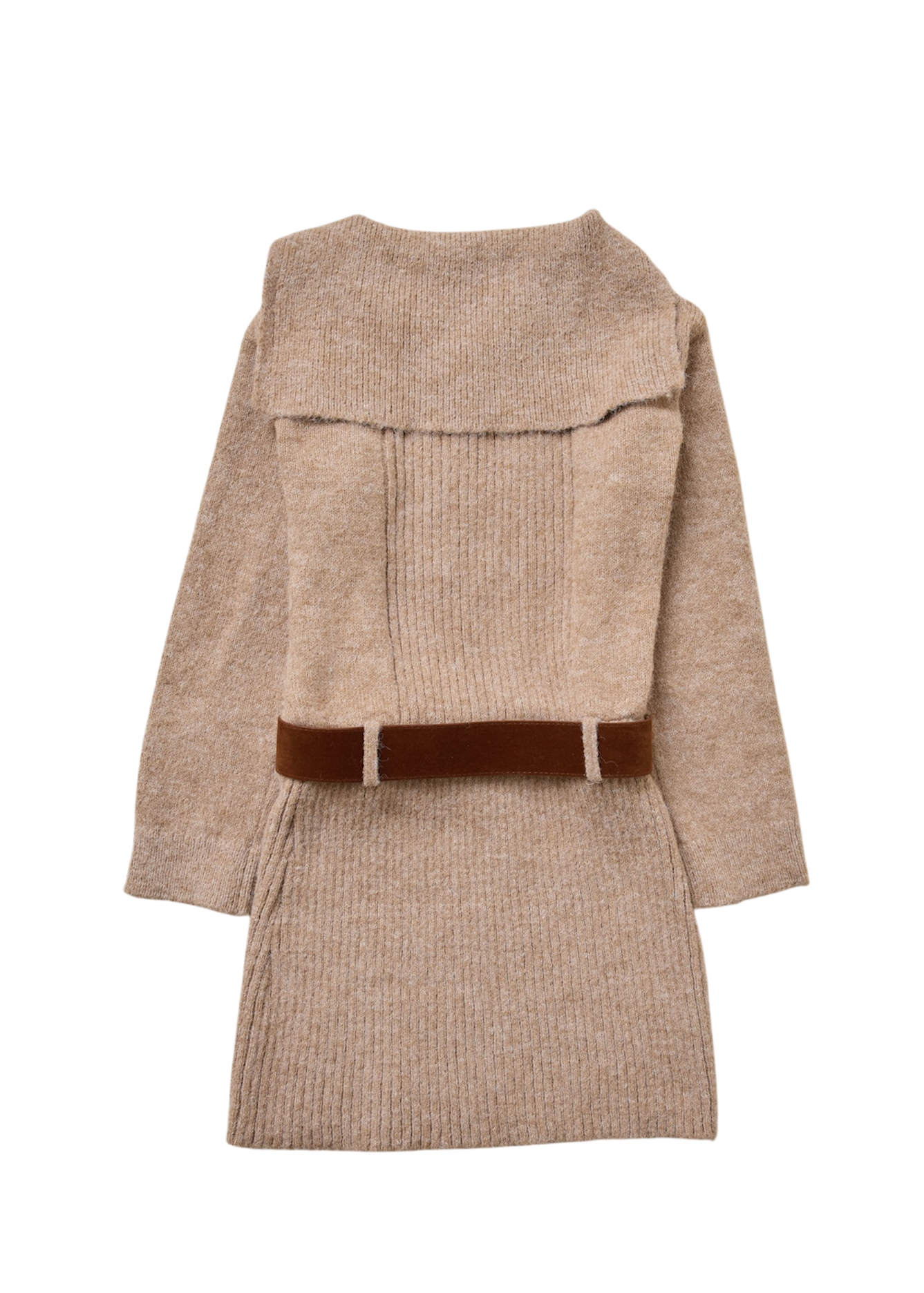 sailor collar knit one-piece (beige)