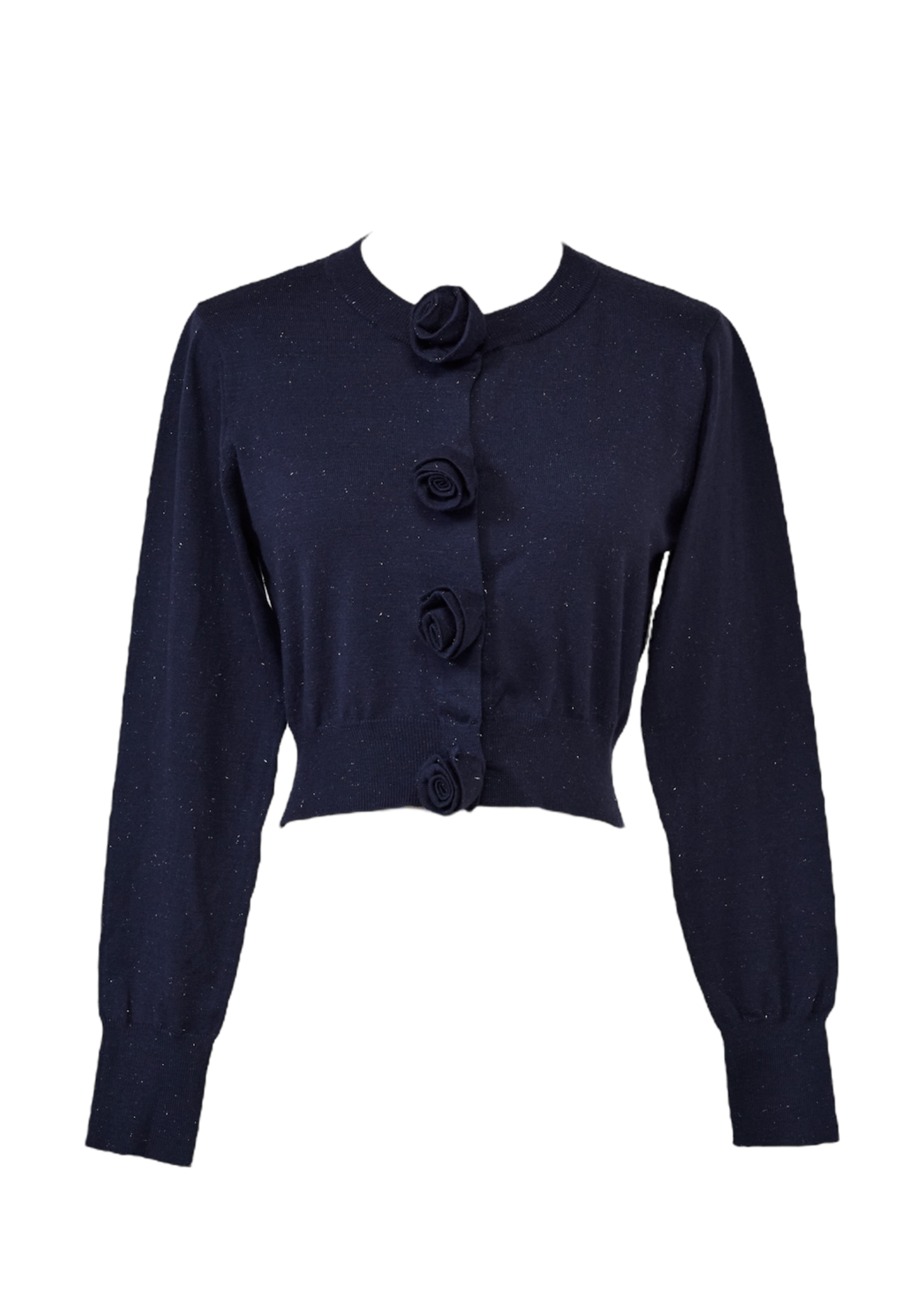 rose motif lame knit cardigan (navy) – Treat Ürself rose motif lame knit cardigan (navy) – Treat Ürself