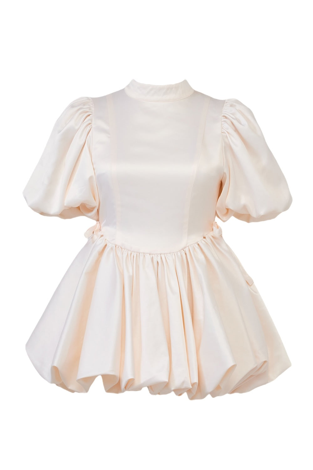 satin balloon peplum mini one-piece(pink)