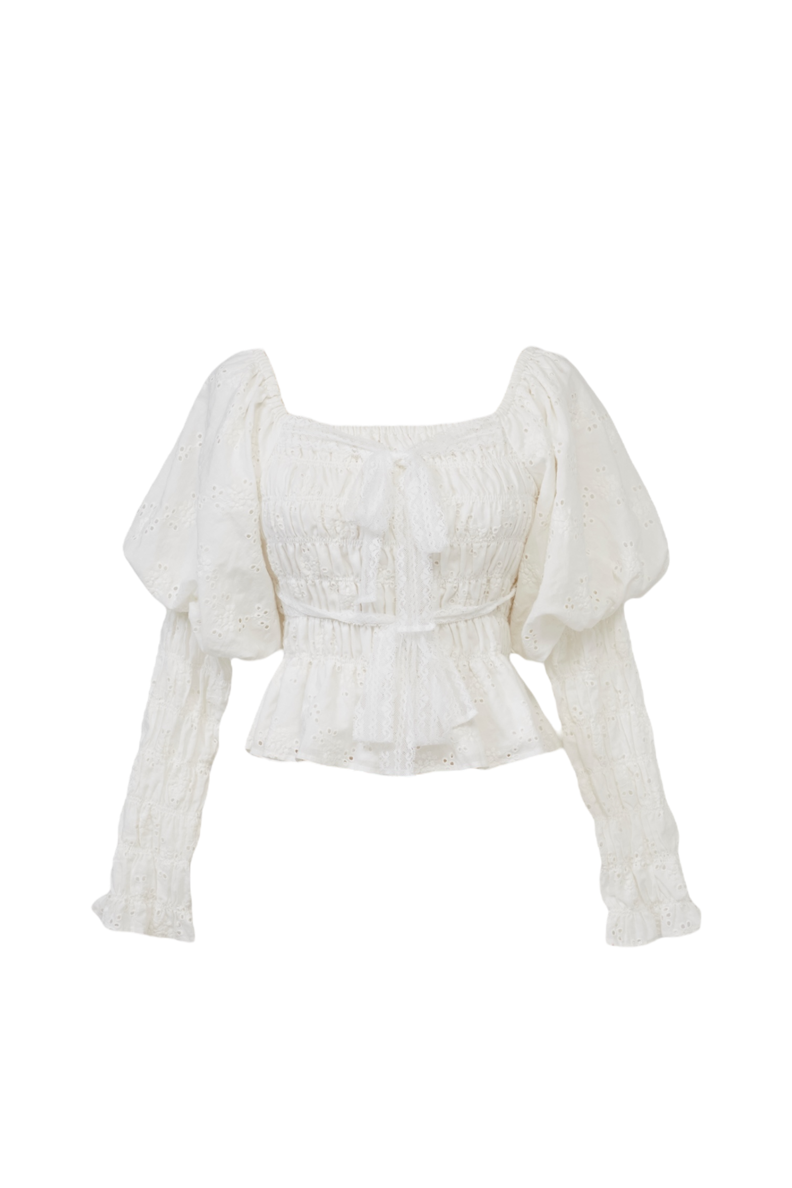 Front Ribbon Peony Puff Top