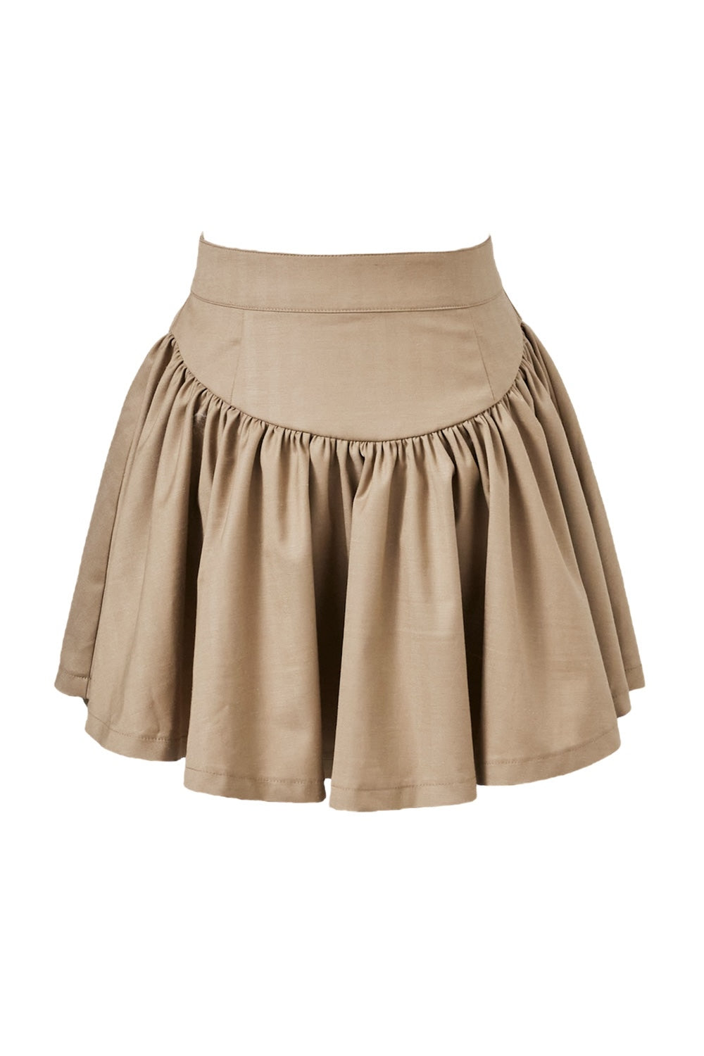 Gather flare mini skirt