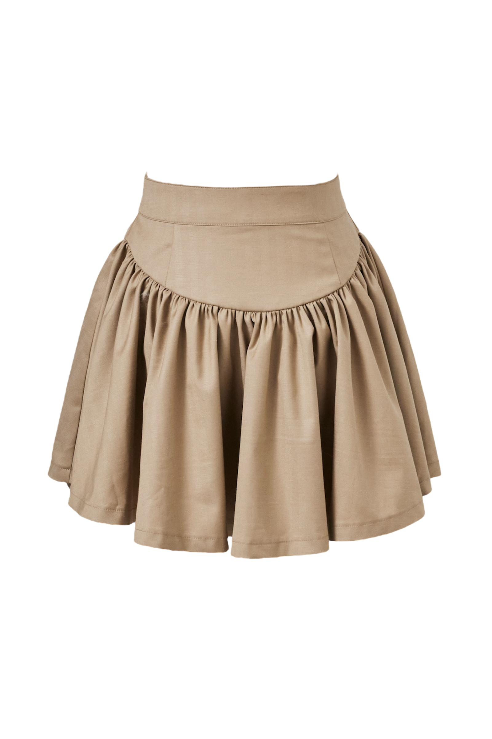Gather flare mini skirt