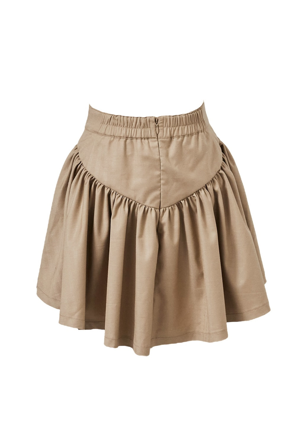 Gather flare mini skirt