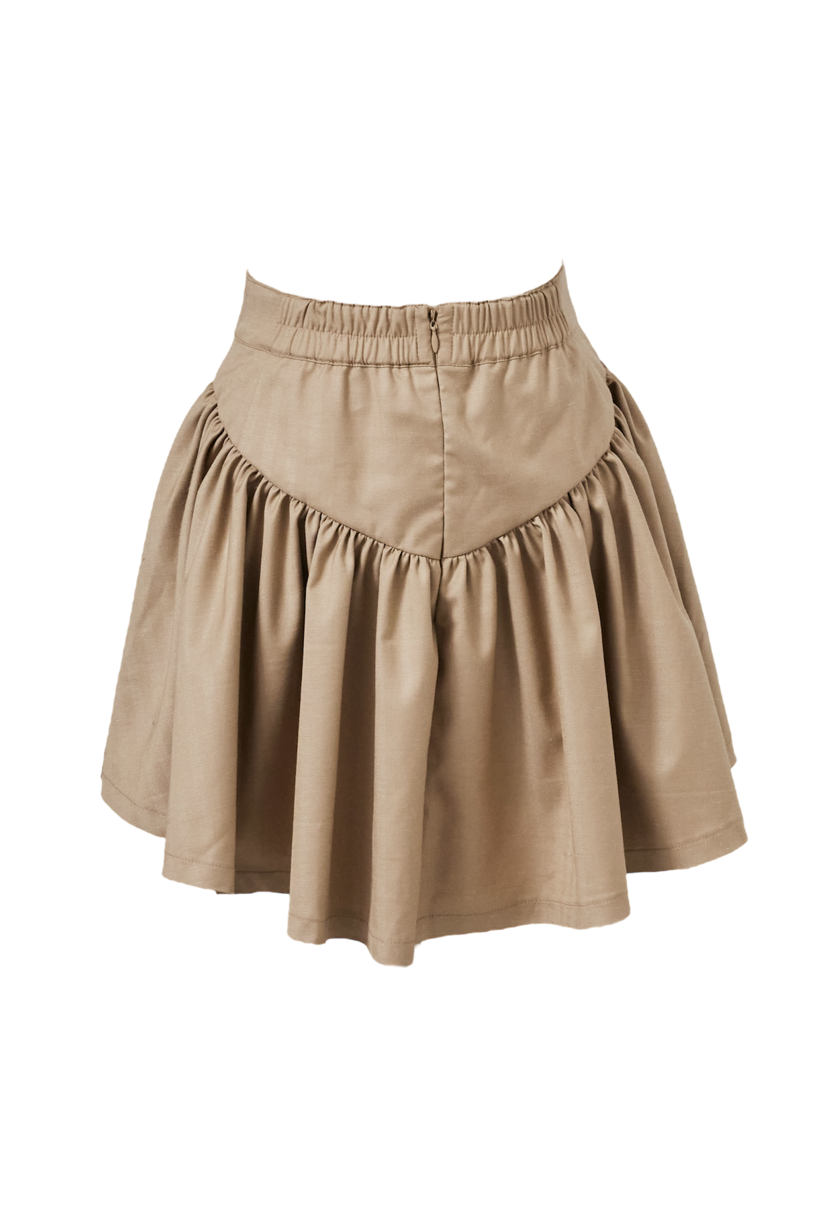 Gather flare mini skirt
