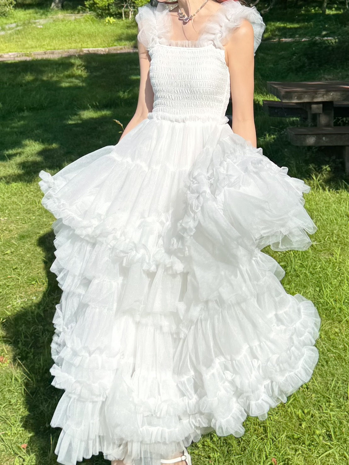 Ballerina” blooming tulle dress(white) – Treat Ürself