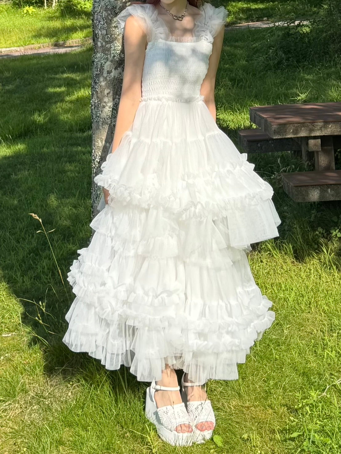 Ballerina” blooming tulle dress(white) – Treat Ürself