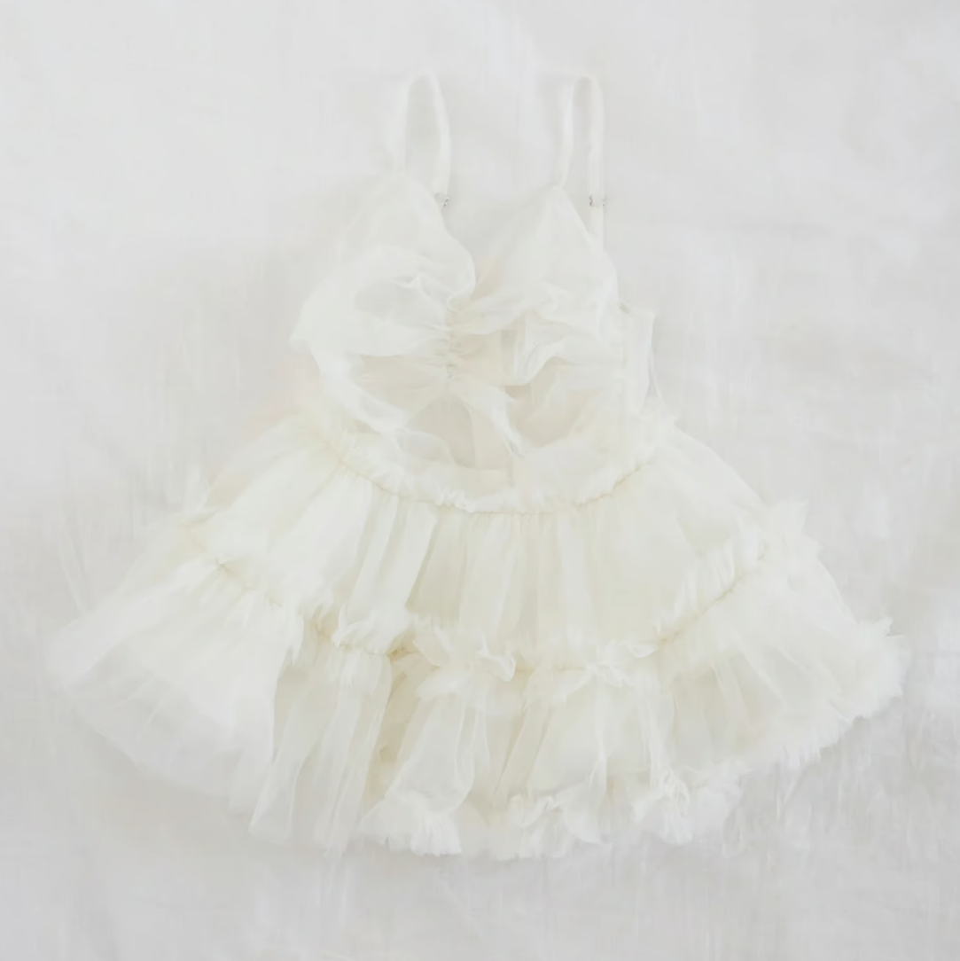 "Ballerina" fairy tulle peplum tops (white)