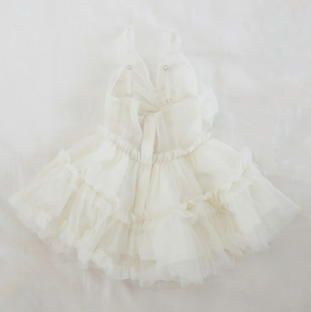 "Ballerina" fairy tulle peplum tops (white)