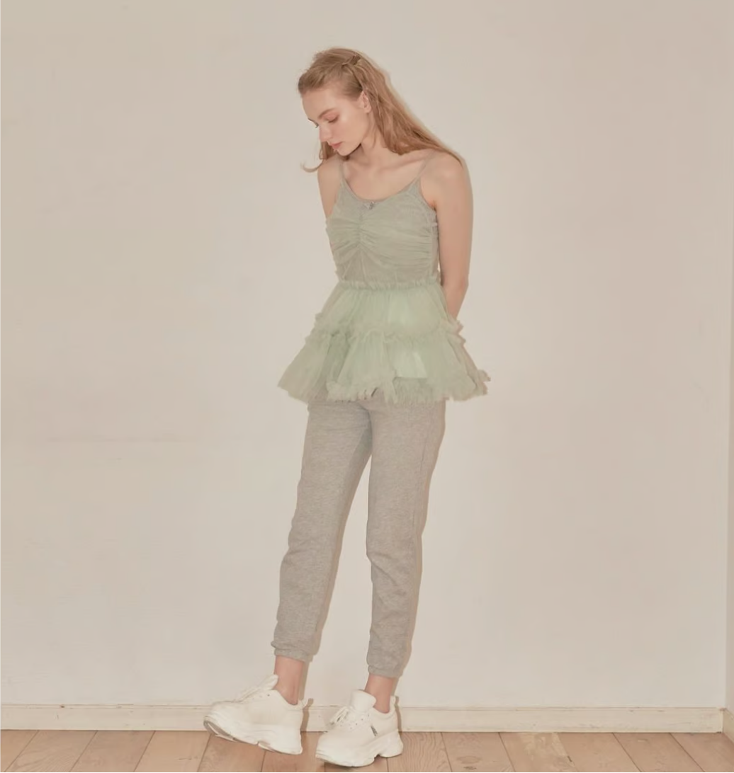 "Ballerina" fairy tulle peplum tops (mint)