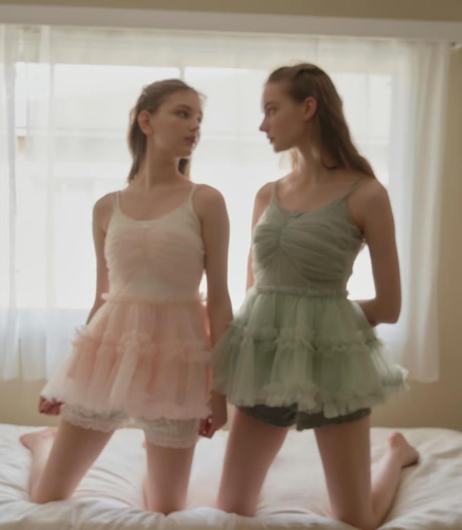 "Ballerina" fairy tulle peplum tops (mint)