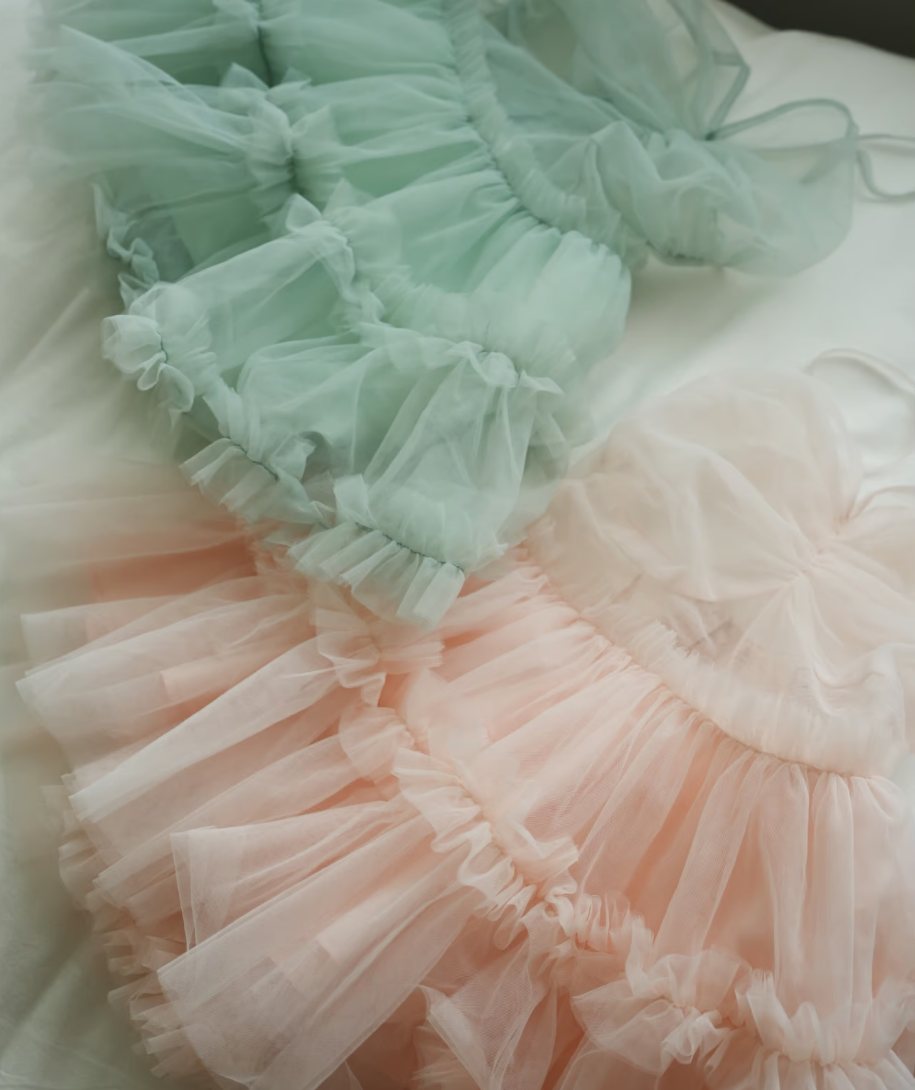 "Ballerina" fairy tulle peplum tops (mint)