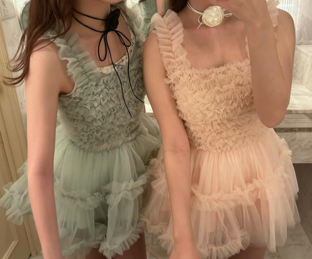 "Ballerina" fairy tulle peplum tops (mint)