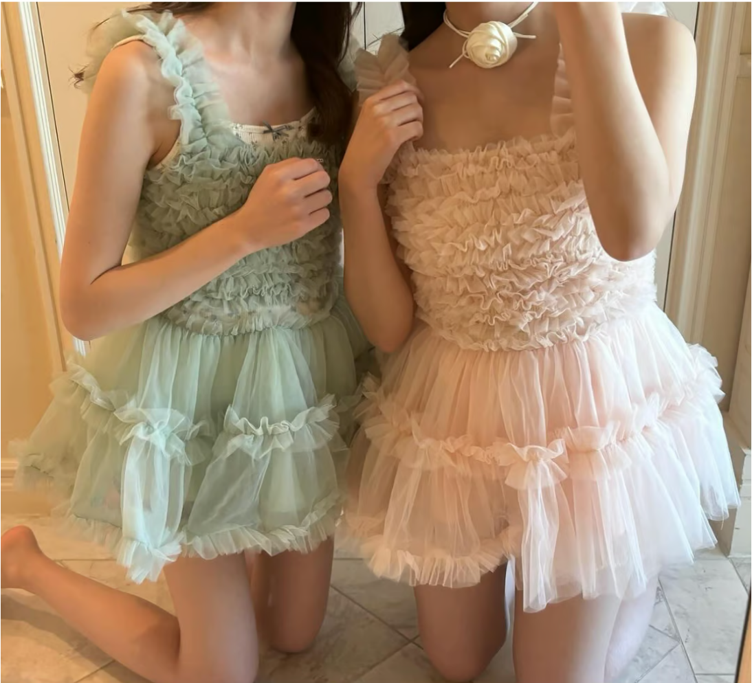 "Ballerina" fairy tulle peplum tops (mint)