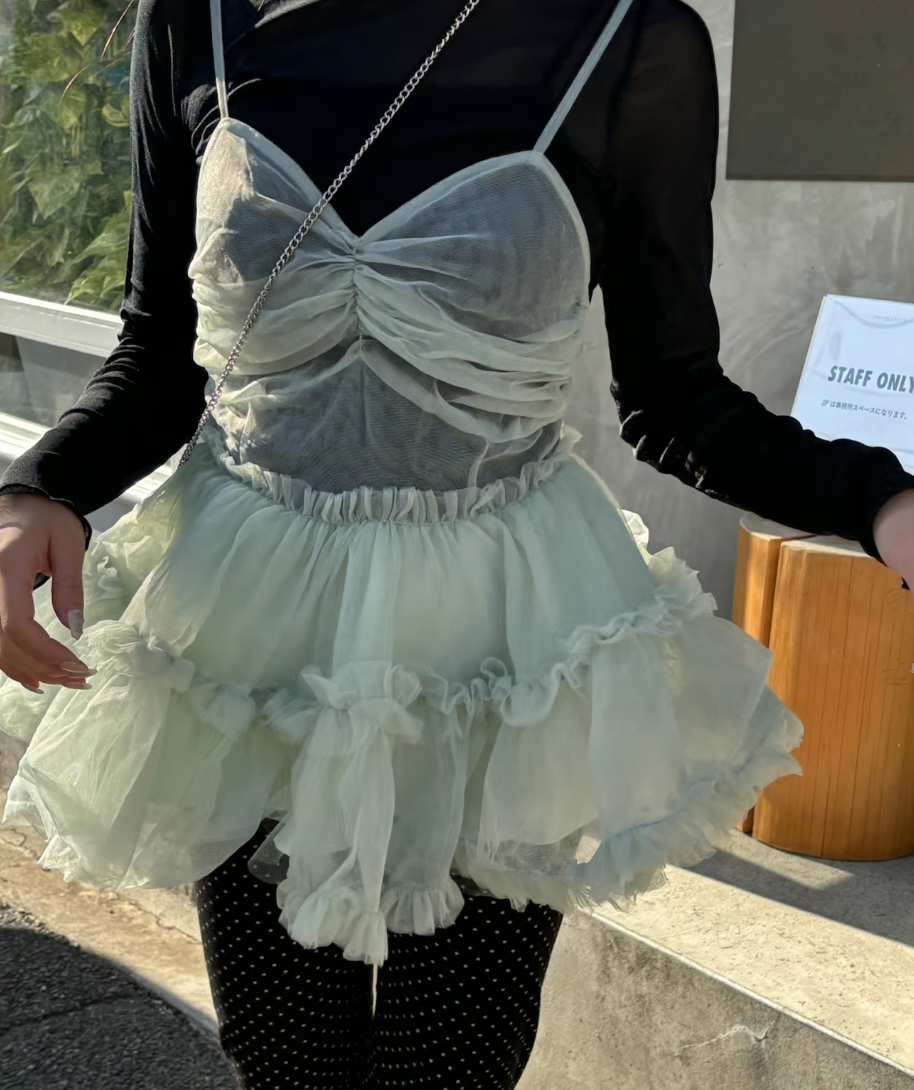 "Ballerina" fairy tulle peplum tops (mint)