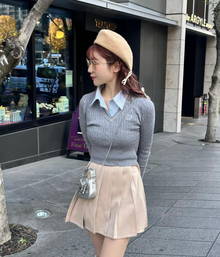 preppy pleats mini skirt