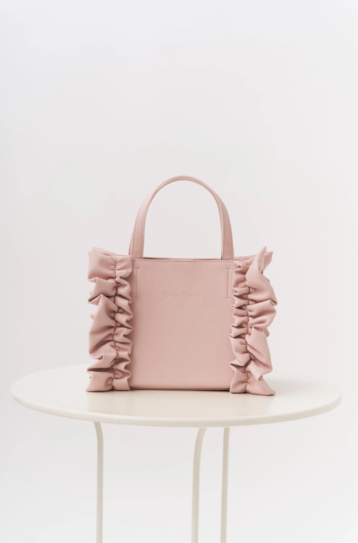 original frill leather tote bag (pink M)