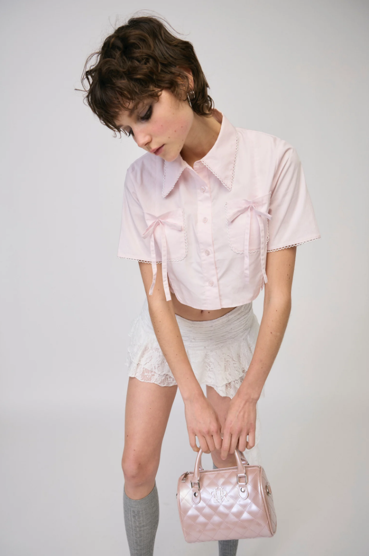 Ballet core cropped summer blouse