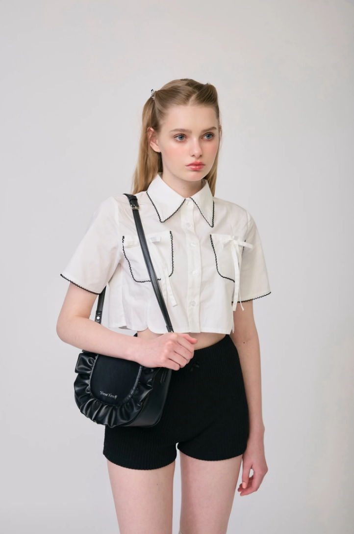 Ballet core cropped summer blouse