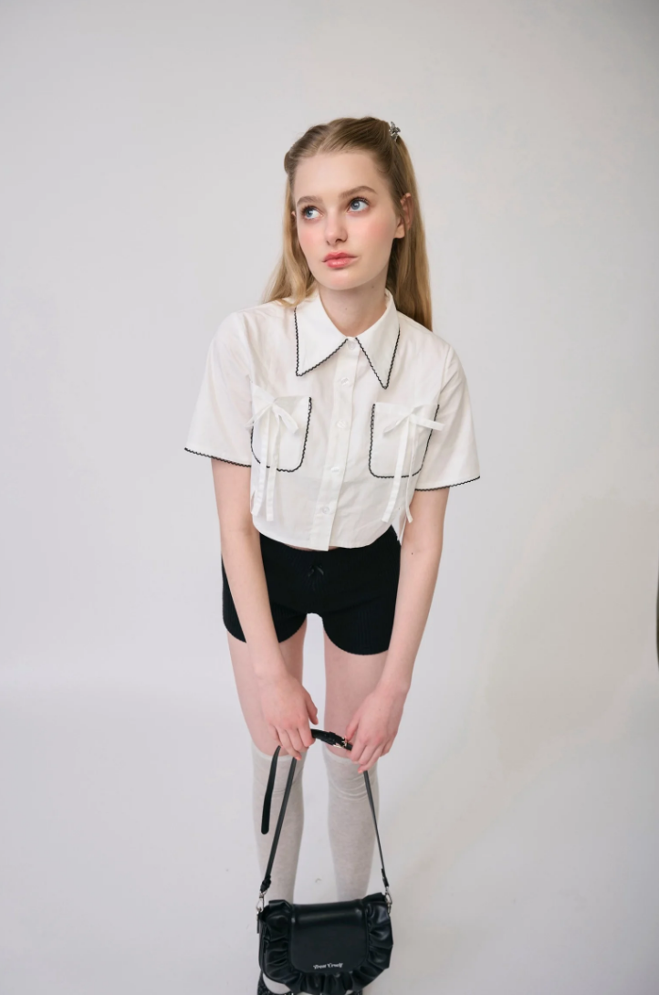 Ballet core cropped summer blouse