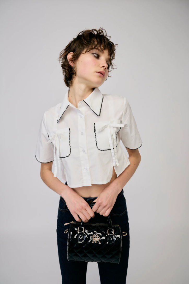 Ballet core cropped summer blouse