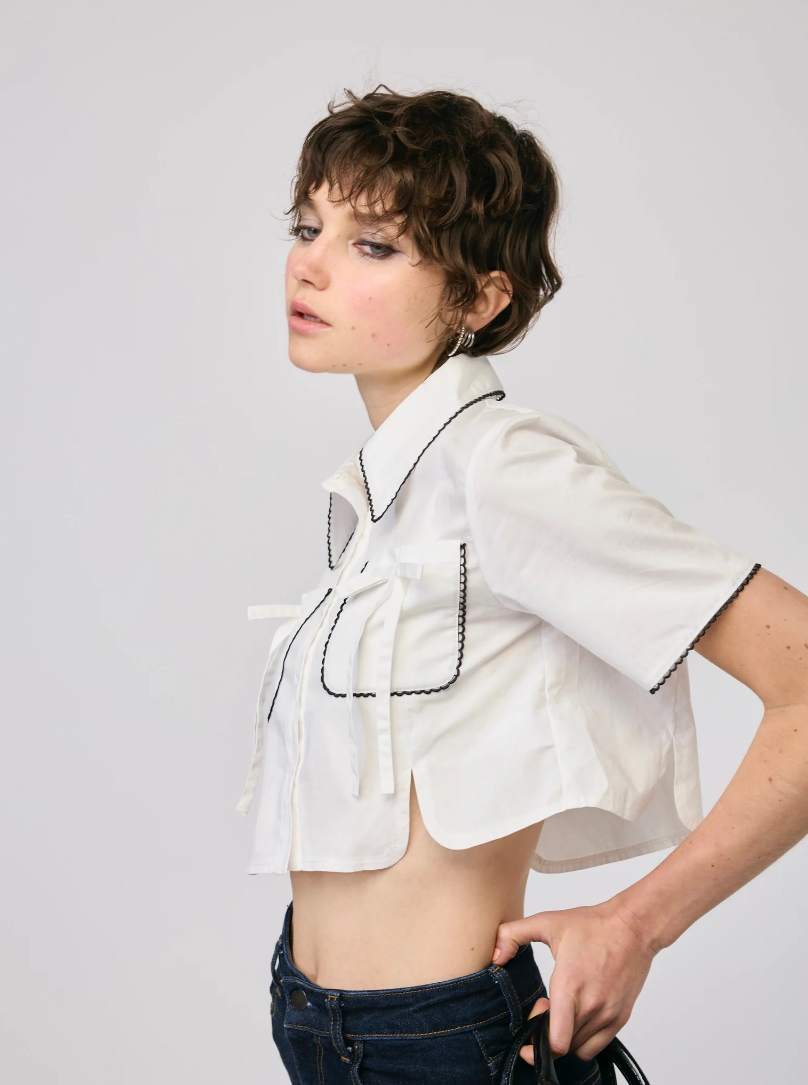 Ballet core cropped summer blouse