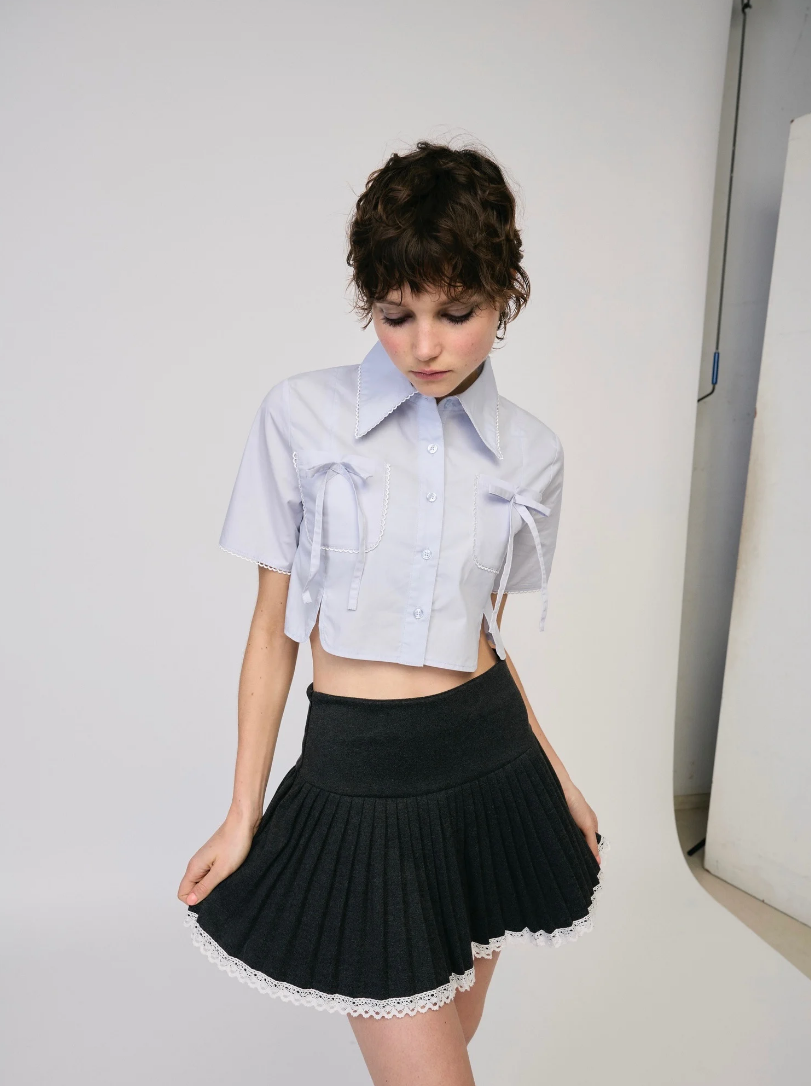 Ballet core cropped summer blouse