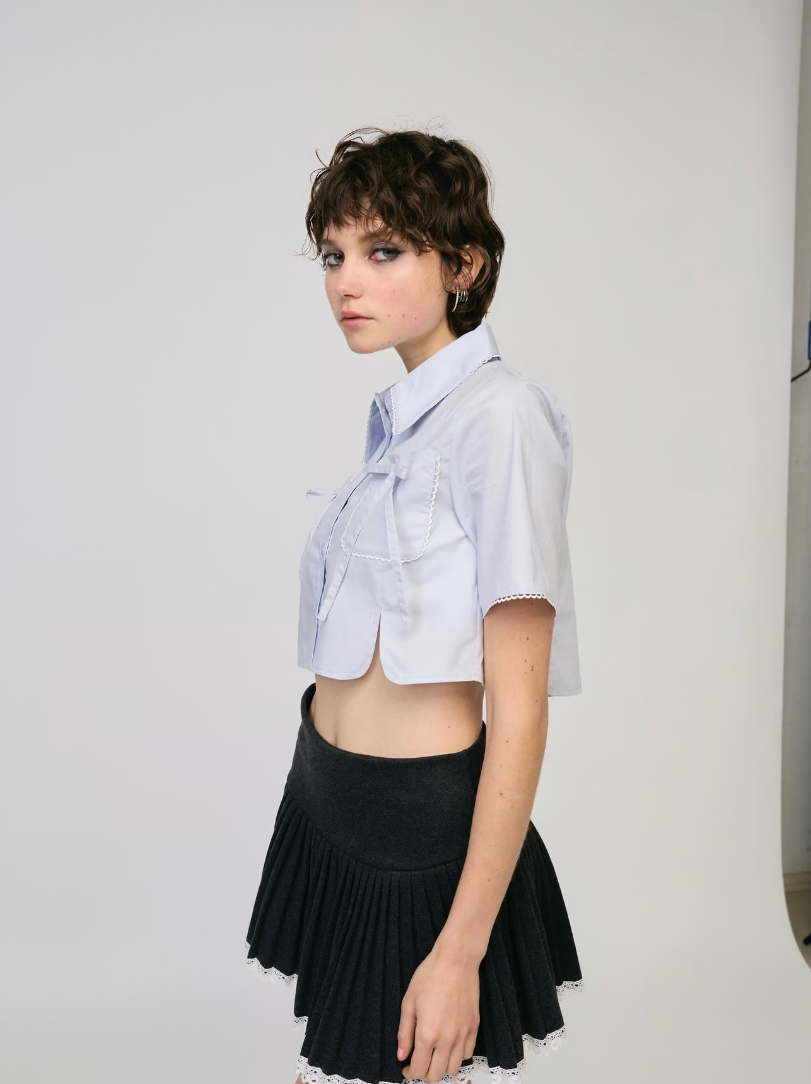 Ballet core cropped summer blouse