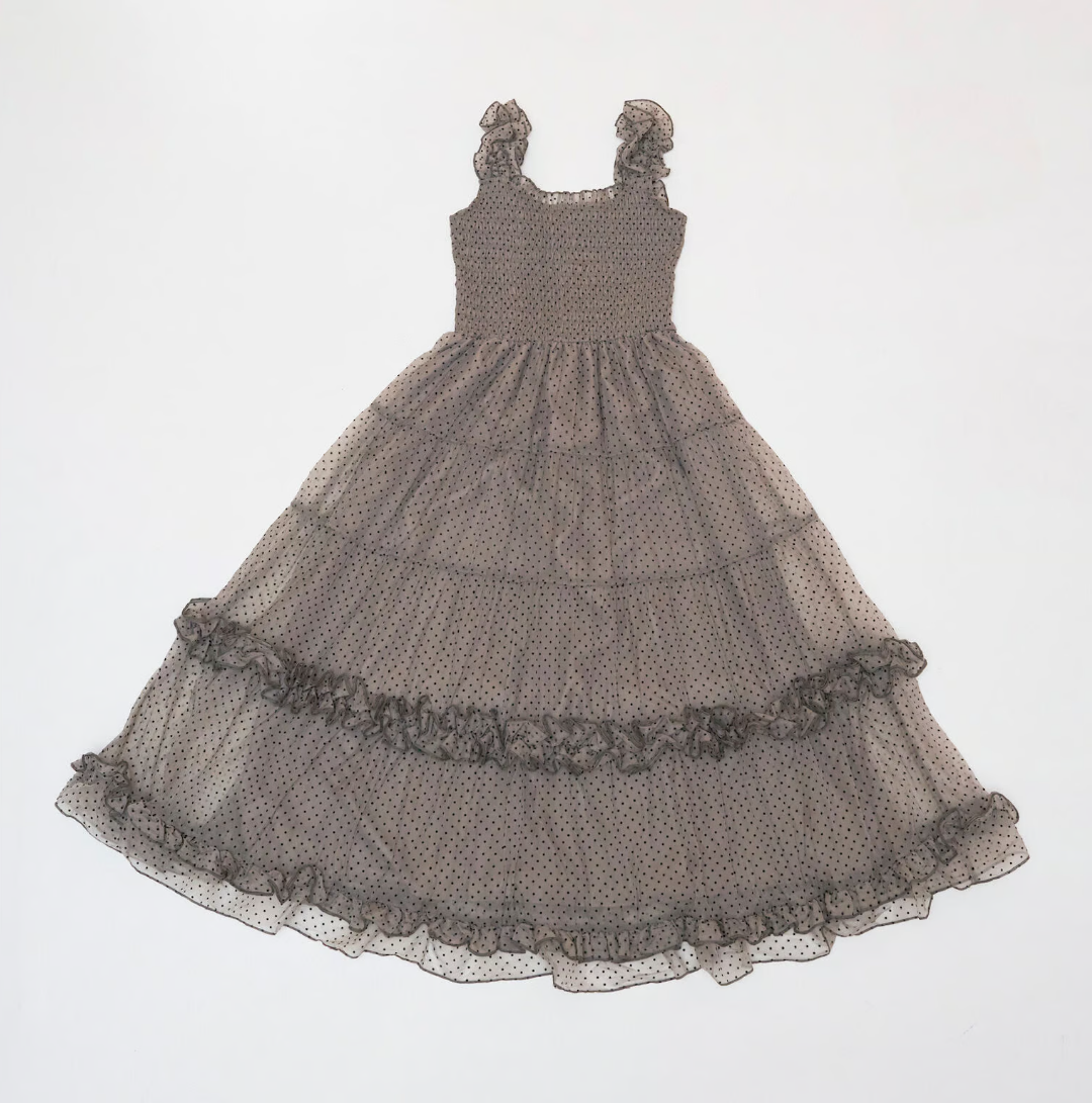 "Ballerina" dot tulle one-piece (gray)